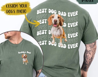 Personalized Dog Dad Shirt, Custom Dog Portrait Shirt for Men, Fathers Day Gift for him, Dog Dad Fathers Day Clothing, Gift for Dad from Pet