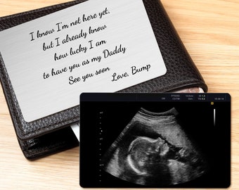 Custom Baby Ultrasound Photo Wallet Card for Dad, New Dad Gift, Father's Day Gift for Expecting Dad New Grandad, Pregnancy Scan Keepsake