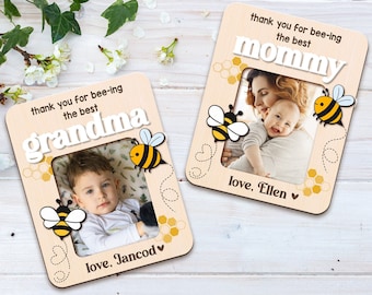 Custom Photo Gift For Grandma, Personalized Fridge Magnets, Mothers Day Magnet, Best Grandma Ever, Grandma Photo Magnet, Bee Thank You Favor