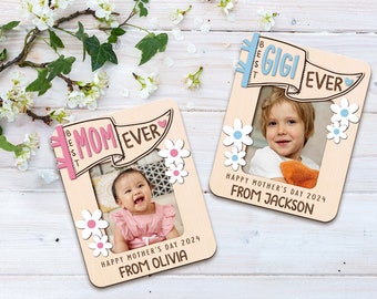 Custom Photo Magnets for Fridge, Gift for Mom, Mother's Day Magnets, Best Mom Ever, Mom Photo Frame, First Mother's Day Gift, New Mom Gift