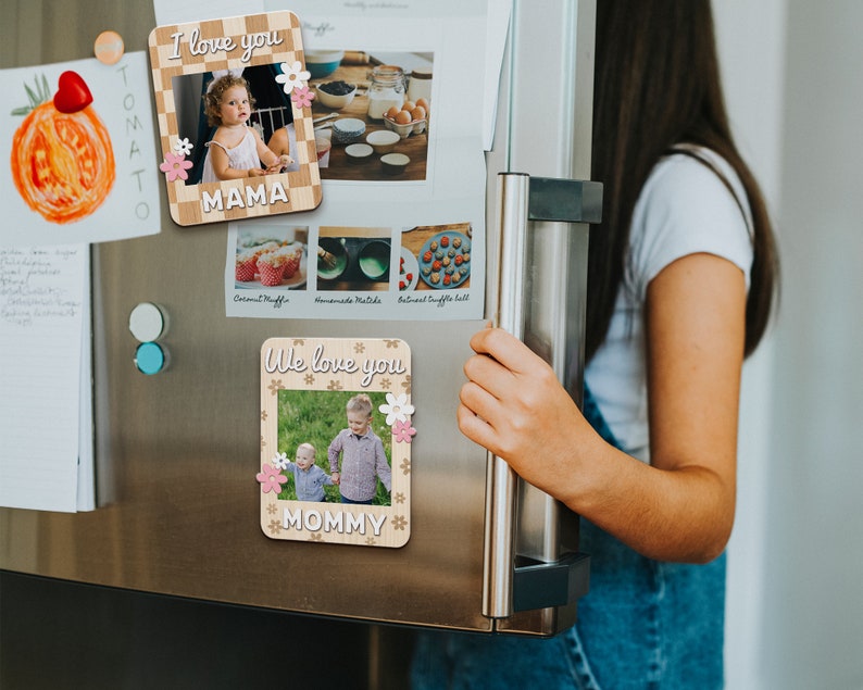 Mother's Day Photo Magnets, Photo Gifts for Mom, Custom Fridge Magnets, First Mothers Day Gifts, New Mom Gift, Mommy Magnets Picture Frame image 3