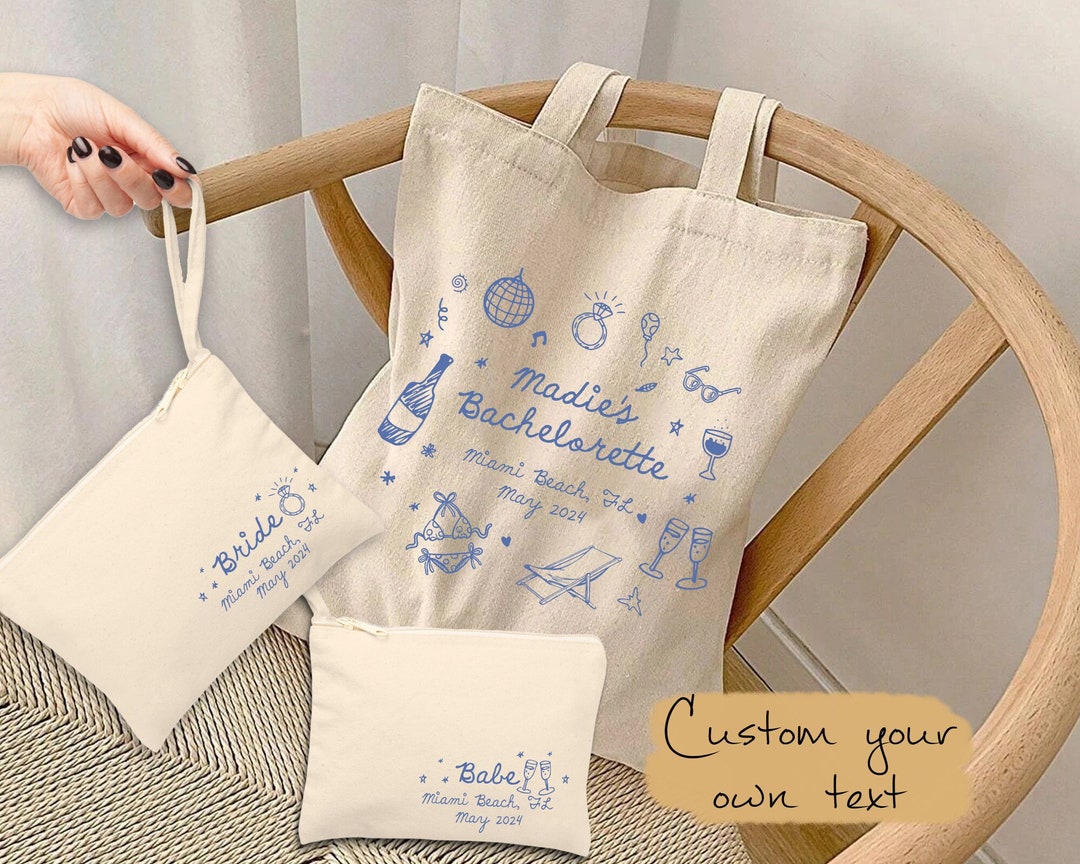 Custom Beach Bachelorette Party Favors, Beach Bach Tote Bag, Gift for ...