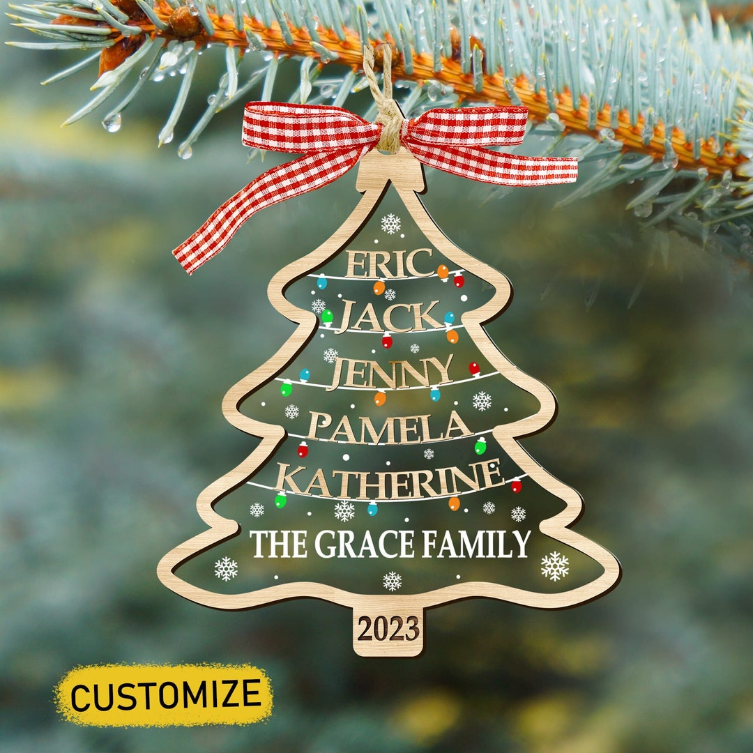 Family Christmas Ornament, Personalized Ornament With Names, Family Names Tree Ornament, Family