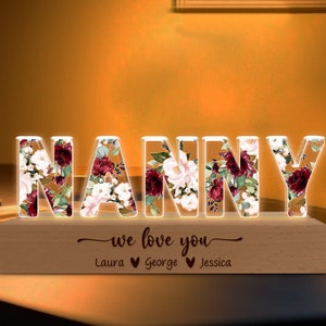 Custom Night Light for Grandma, 3D LED Light, Nana Lamp, Mother Day Decor, Grandma Birthday Gift, Gift from Grandkids, Grandma Acrylic Light image 6