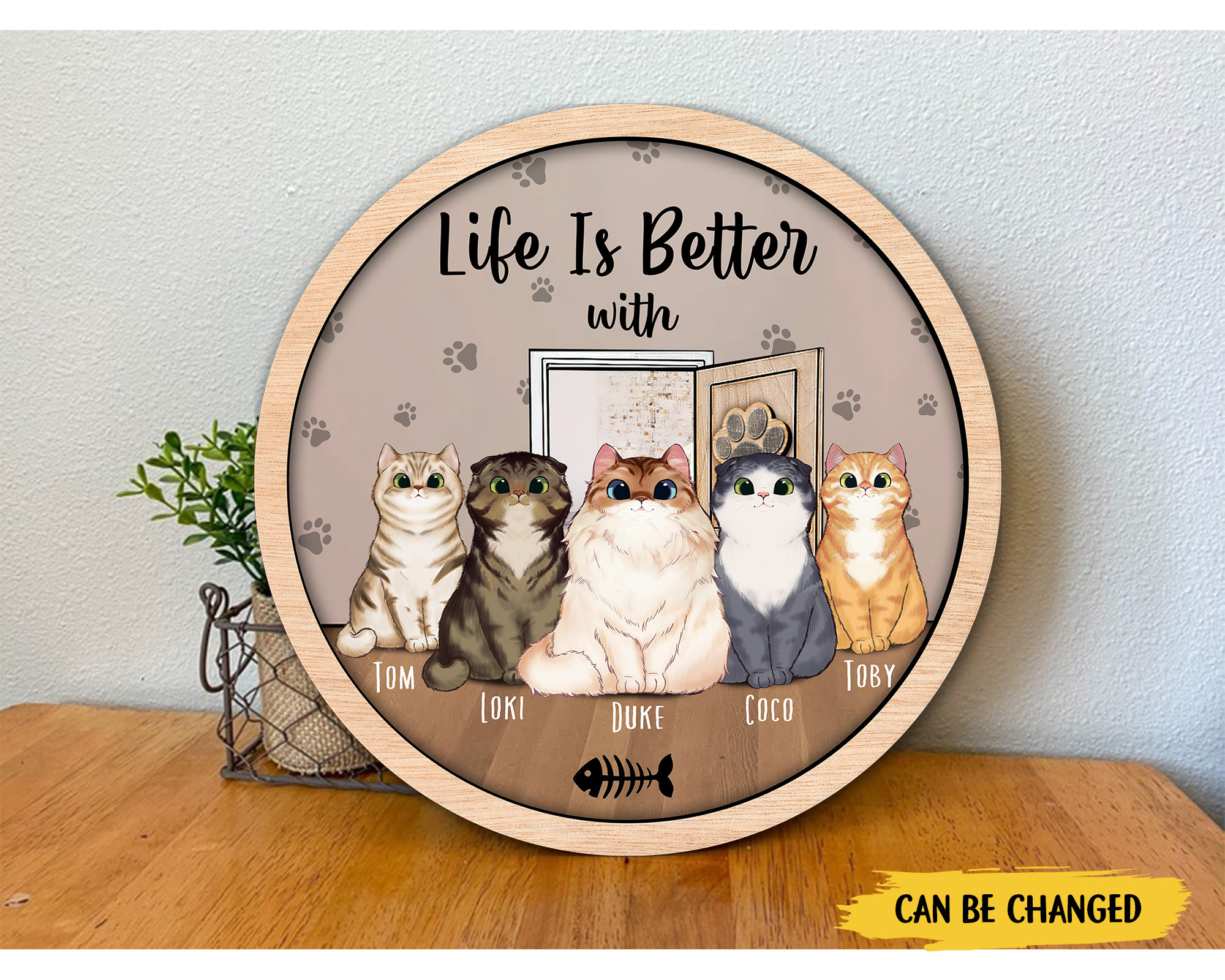 Personalized Cat Sign Custom Cat Door Sign Gift for Cat Mom Etsy