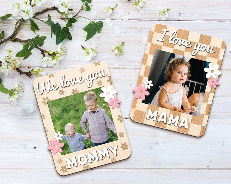 Mother's Day Photo Magnets, Photo Gifts for Mom, Custom Fridge Magnets, First Mothers Day Gifts, New Mom Gift, Mommy Magnets Picture Frame image 4