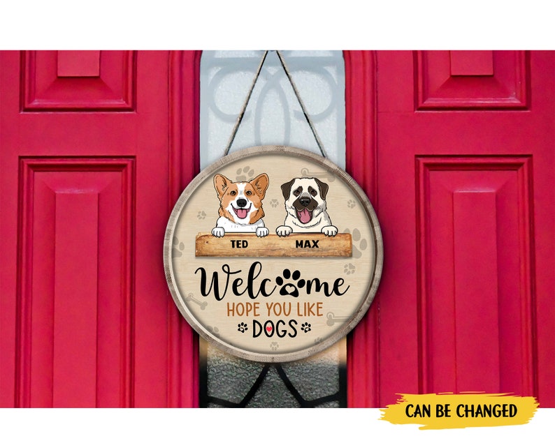 Personalized Dog Door Sign Hope You Like Sign Dog Etsy