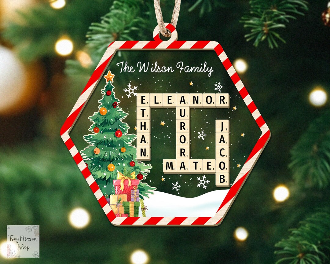 Personalized Family Crossword Ornament 2024 Family Name Puzzle Personalized Family Crossword Ornament 2024 Family Name Puzzle