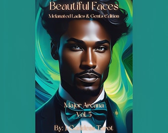 Beautiful Faces - Vol. 5 Tarot Deck of Major Arcana -- {Melanated Ladies' & Gents Edition} by J. Goddess Tarot 22 cards + 5 EXTRA Cards