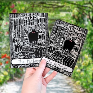 Mothman Kindle Insert, Cryptid Library Lover, Bookish Tarot, Spooky Insert, Cryptid Mothman Art, Kindle 6in, Kindle 6.8in, Kobo 6in