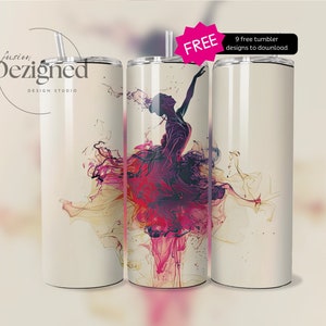 DANCE Ballet Tumbler Wrap png, 20oz Skinny Tumbler Wrap, Digital Sublimation Graphic, Dance Mom PNG, Instant Download