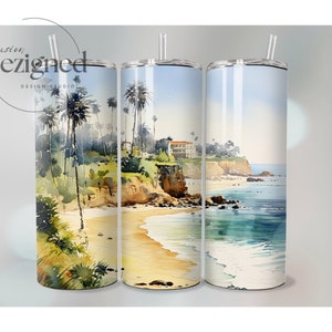 Beach Tumbler PNG, 20oz Tumbler Wrap PNG, Sublimation Design, Instant Digital Download, Beach Sublimation
