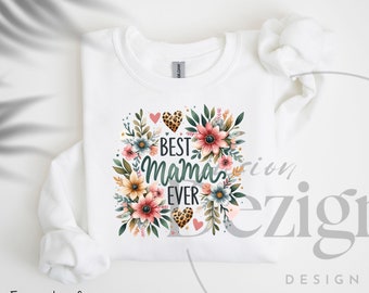 Beste moeder ooit PNG, Moederdag sublimatie ontwerp downloaden, bloemen moeder clipart, Moederdag png, moeder met luipaardprint sublimeren ontwerpen