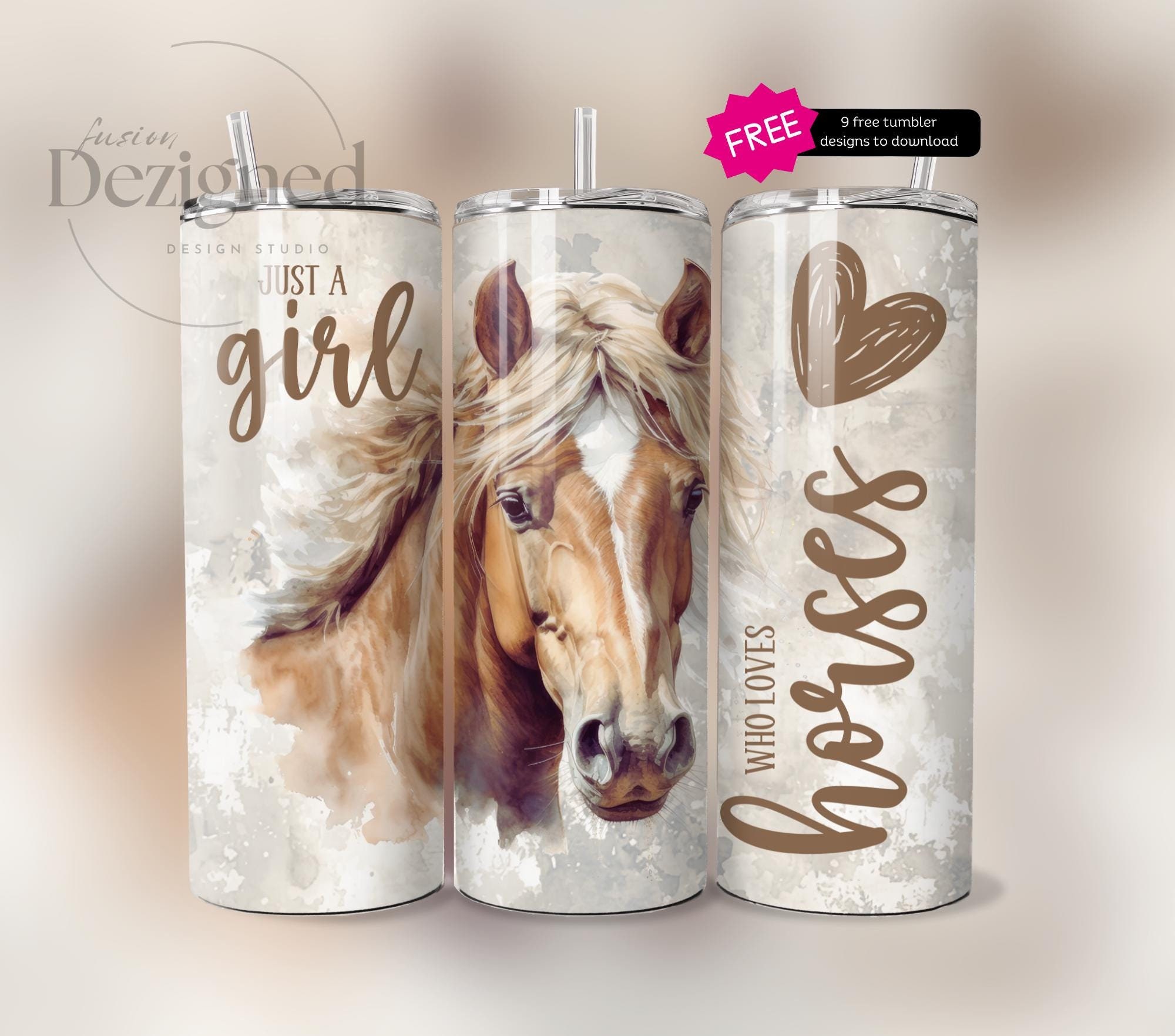 Gobelet Personnalisé 20 Oz "Just A Girl Who Loves Her Horse" – Cadeau Idéal Pour Cavalière