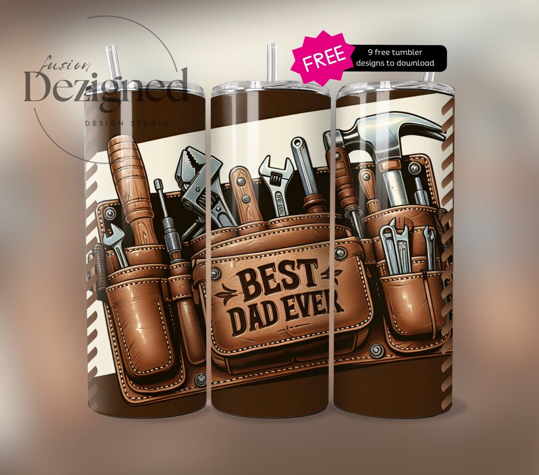 Fathers Day Tumbler Wrap Designs Best Dad 20oz Skinny Tumbler Wrap Png ...
