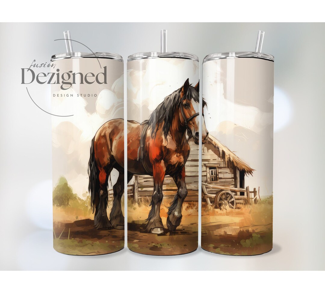 Horse Tumbler Wrap PNG, 20oz Tumbler Wrap PNG Sublimation Design ...