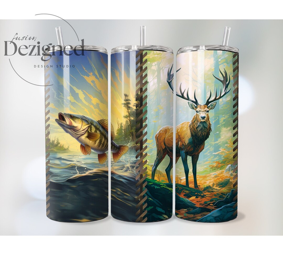 Fishing Hunting Tumbler Wrap, 20oz Tumbler Wrap PNG Sublimation Design ...