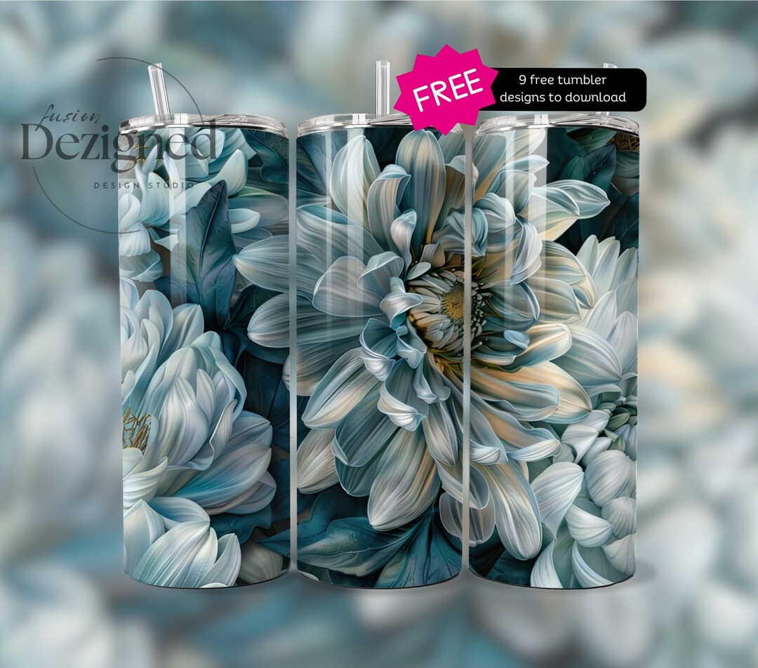 Seamless Floral Tumbler Wrap PNG Sublimation Design, Instant Digital ...