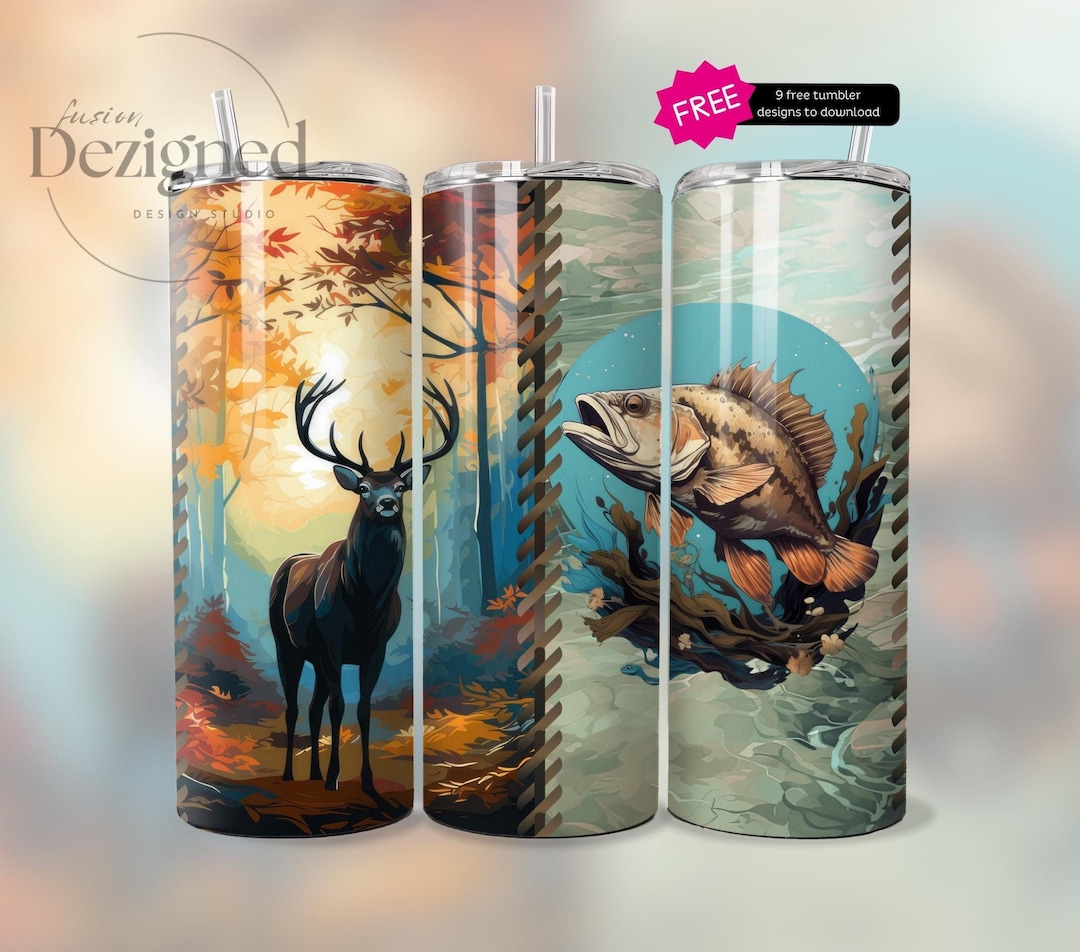 Hunting & Fishing Tumbler Wrap, 20oz Tumbler Wrap PNG Sublimation ...