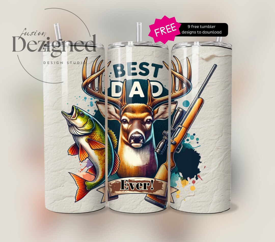 Seamless Fathers Day Tumbler Wrap Designs Best Dad 20oz Skinny Tumbler ...
