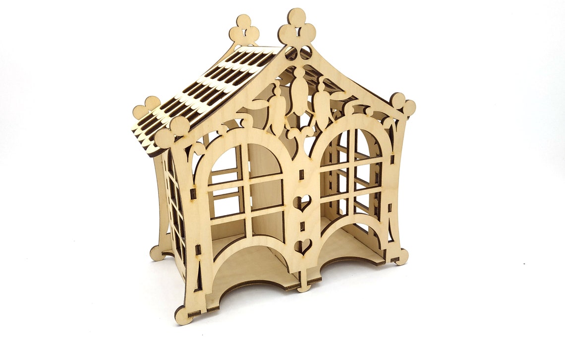 Tea House With Candy Box Handmade Wooden Tea Bag Holder Storage. Tea