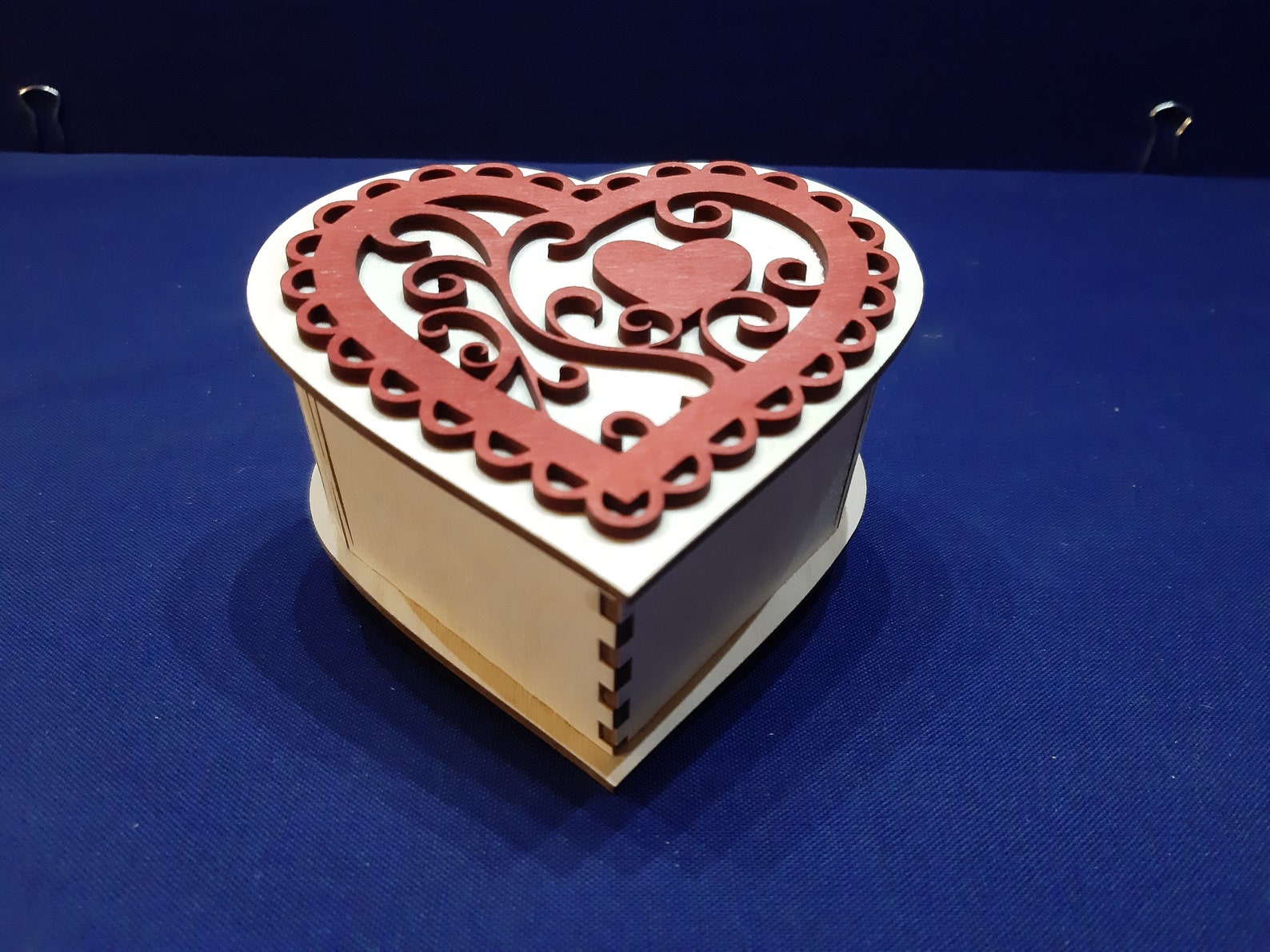 Wooden Heart Box with Flip Top Lid. Heart box plywood Etsy