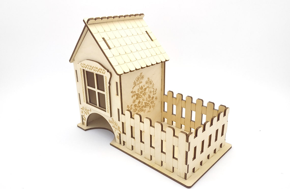 Tea House With Candy Box Handmade Wooden Tea Bag Holder Storage. Tea