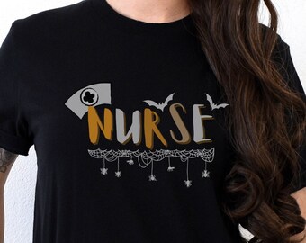 Spooky Nurse tee, halloween nurse shirt, cute halloween nurse shirt, er nurse shirt, icu nurse shirt, boo boo crew, halloween shirt