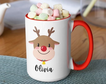 Kinderen warme chocolademelk mok, gepersonaliseerde kinderen warme chocolademelk mok, gepersonaliseerde kinderen mok, kinderen kerst mok, kerstmis cacao mok, geheime kerst kerstman cadeau