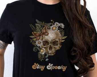Blijf spooky, Retro Halloween t-shirt, Vintage Halloween Shirt, Retro Fall Shirt, Fall Shirt, Vintage skeleton shirt, Spooky Season T-shirt