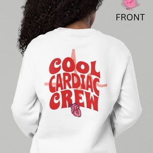 Suéter Cool Cardiac Crew, suéter de escuadrón cardíaco, suéter CVICU, suéter de enfermera CVICU, suéter de cardiología, suéter de equipo cardíaco, rn cardíaco