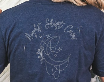 Camisa da lua celestial, camisa de enfermeira do turno noturno, camisa do time do turno noturno, equipe de enfermeira do turno noturno, presente para enfermeira, camiseta do time do turno noturno