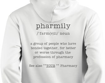 Personalized pharmacy hoodie, pharmacy week gift, pharmacist technician sweater, pharmacist gift, personalized pharmacy sweater