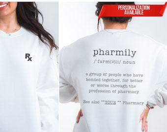 Personalized Pharmacy sweatshirt, Pharmacy definition sweater, pharmacy appreciation gift, pharmacy crewneck sweater