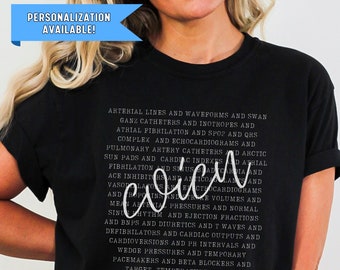 Camisa de enfermera CVICU, camisa de laboratorio de cateterismo, camisa de enfermera Ccu, camiseta de unidad de cuidados cardíacos, cardiología, camisa de cardiólogo, regalo para enfermera, camisa de enfermera icu