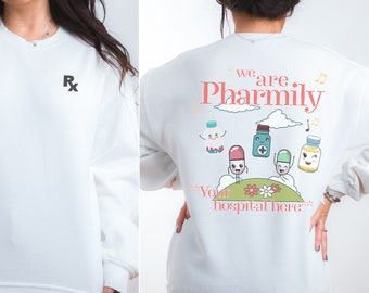 Somos Pharmily Unisex Crewneck Sudadera, Regalo de la semana de farmacia, Suéter de técnico de farmacia, sudadera de farmacéutico, regalo para farmacéutico