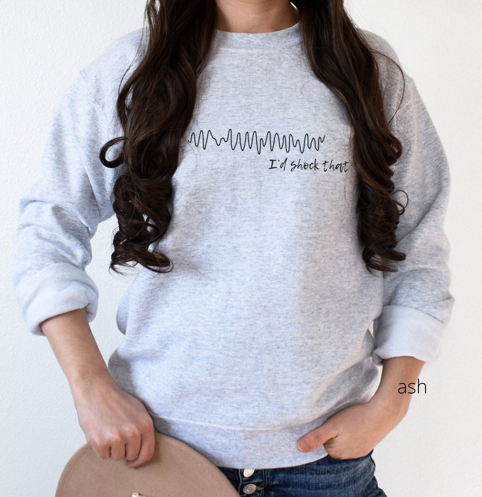 I'd shock that sweater, vfib arrhythmia, nurse sweater,  nurse gift, ventricular fibrillation, cardiology shirt, er nurse, funny nurse shirt