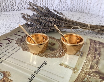 Limoges Berry Gold Porcelain Salt and Pepper Shaker Set