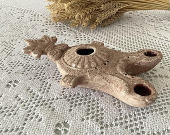 Antique Ceramic Oil Lamp