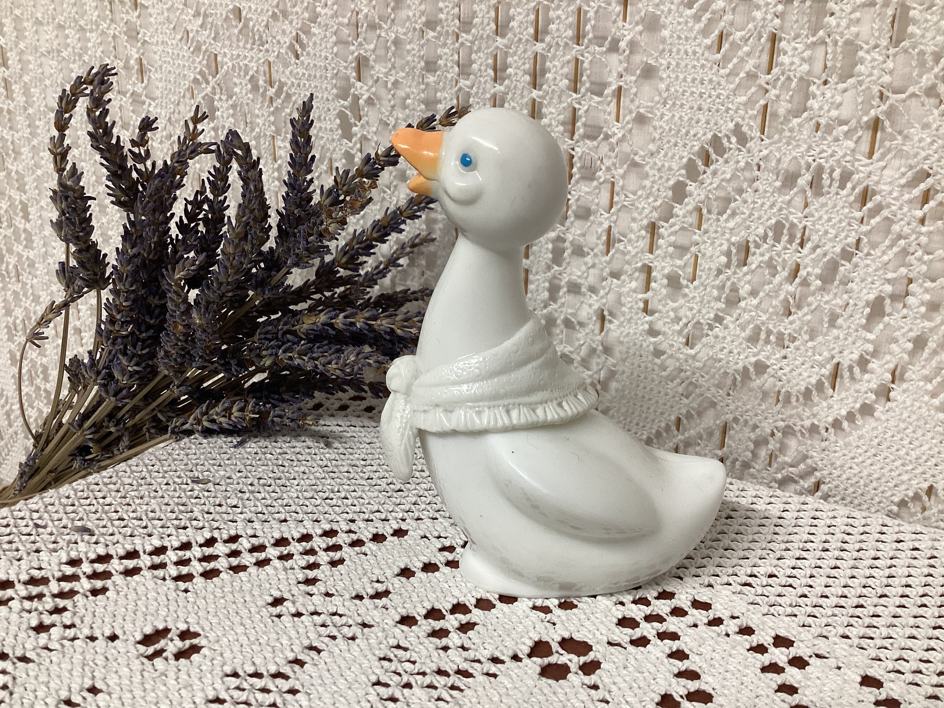 Avon Duck in Glass and Plastic Small Old Eau Cologne Bottle