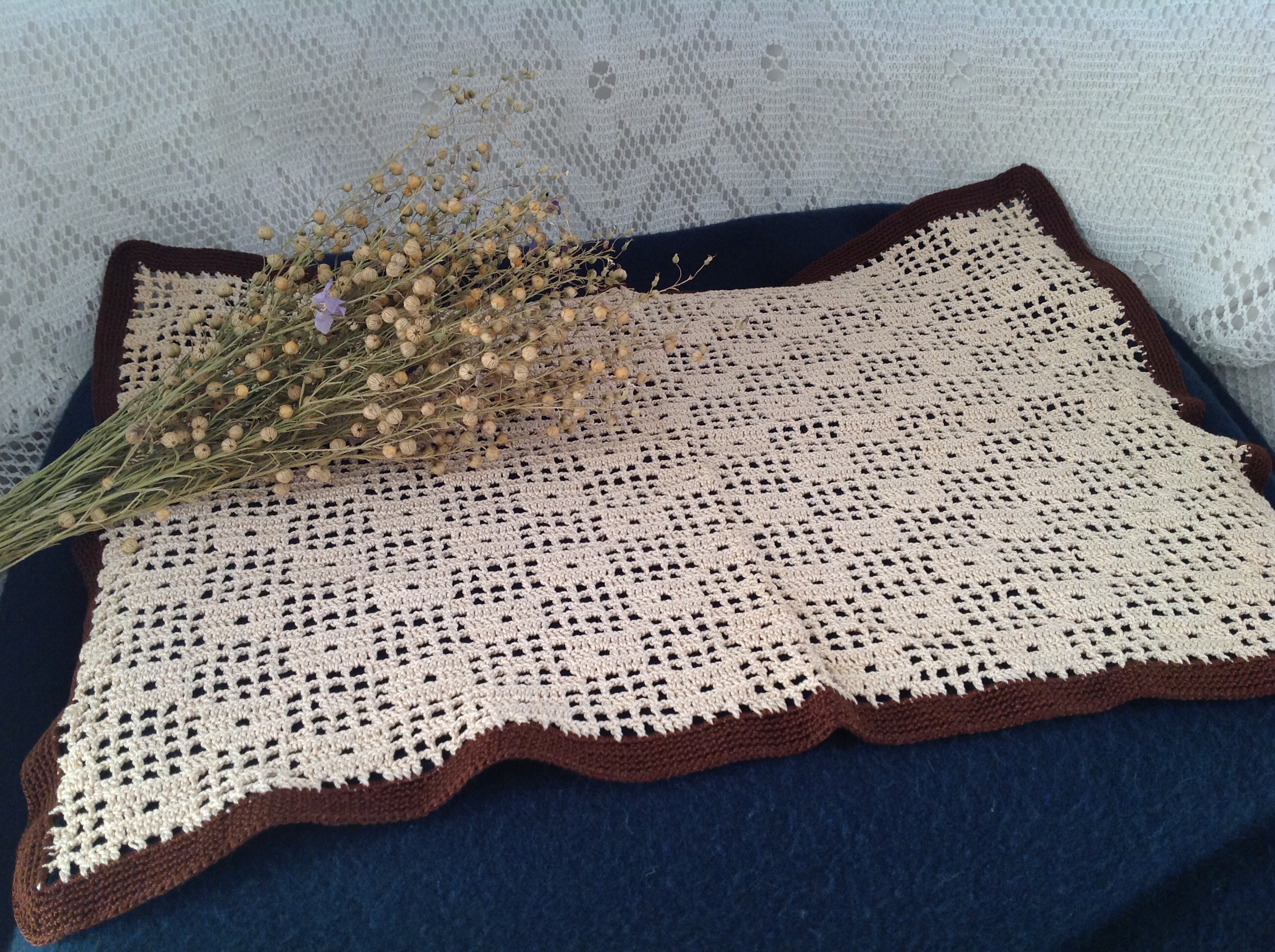 Ancien Napperon Centre de Table en Crochet