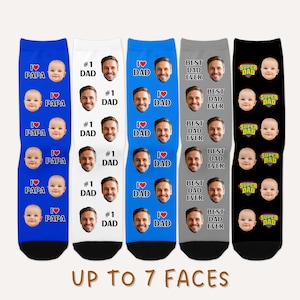 Benutzerdefinierte Vatertagssocken, benutzerdefinierte Gesichtssocken, personalisierte Socken, Geschenke für Papa, Geschenke für ihn, ich liebe Papa, Bester Papa