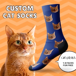 Custom Cat Socks With Paw And Mouse Patterns, Customized Cat Socks, Gift For Cat Lovers, Christmas Gift, Thanksgiving Gift, Family Gift Cute