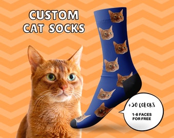 Chaussettes personnalisées pour chat avec motifs pattes et souris, Chaussettes personnalisées pour chat, Cadeau pour les amoureux des chats, Cadeau de Noël, Cadeau de Thanksgiving, Cadeau de famille