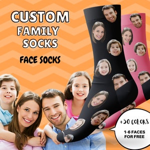 Benutzerdefinierte Gesichtssocken, lustige Foto Socken, Papa Socken, Gesichtssocken, lustiges Geburtstagsgeschenk, personalisiertes Geschenk, Vatertagsgeschenk, Muttertagsgeschenk Bild 1