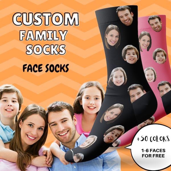 Chaussettes faciales personnalisées, chaussettes photo drôles, chaussettes pour papa, chaussettes faciales, cadeau d'anniversaire drôle, cadeau personnalisé, cadeau fête des pères, cadeau fête des mères