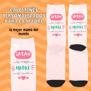 Calcetines Personalizados para mamá, la mejor mamá del mundo, Día de la Madre, Regalo Personalizado, Regalo Navidad, Regalo Cumpleaños