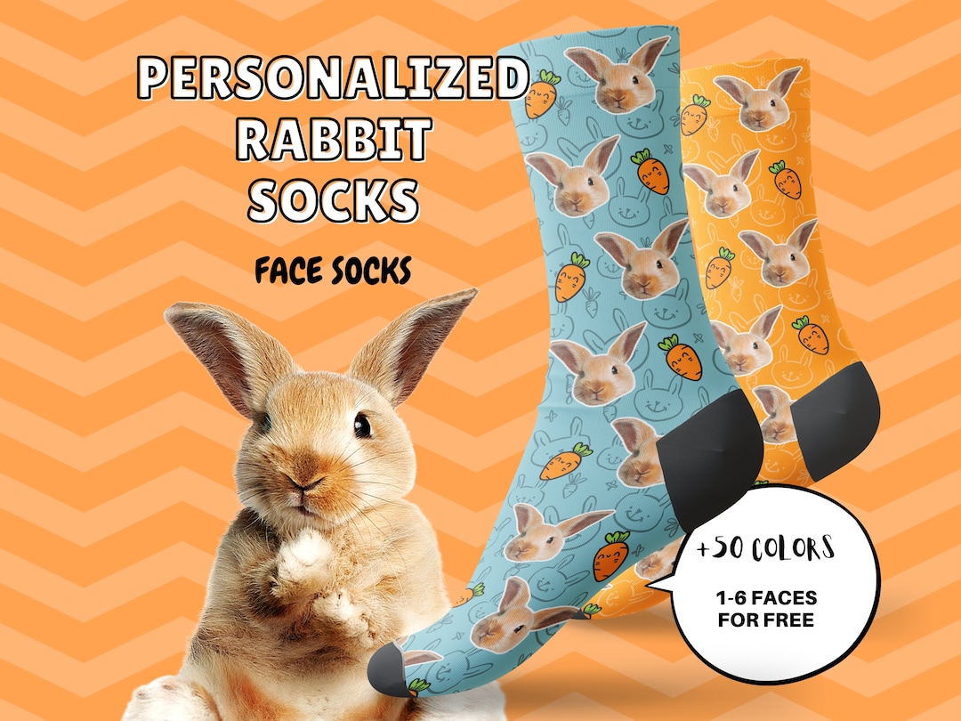 Rabbit Socks, Custom Bunny Socks, Personalized Socks, Pet Socks, Rabbit ...