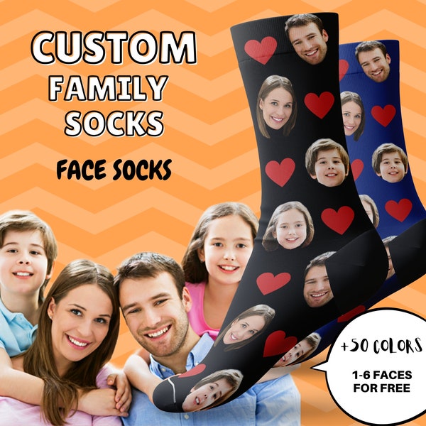 Chaussettes faciales personnalisées, chaussettes photo drôles, chaussettes pour papa, chaussettes faciales, cadeau d'anniversaire drôle, cadeau personnalisé, fête des pères, fête des mères