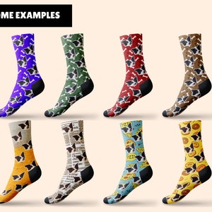 Chaussettes personnalisées pour chat avec motifs pattes et souris, Chaussettes personnalisées pour chat, Cadeau pour les amoureux des chats, Cadeau de Noël, Cadeau de Thanksgiving, Cadeau de famille image 4